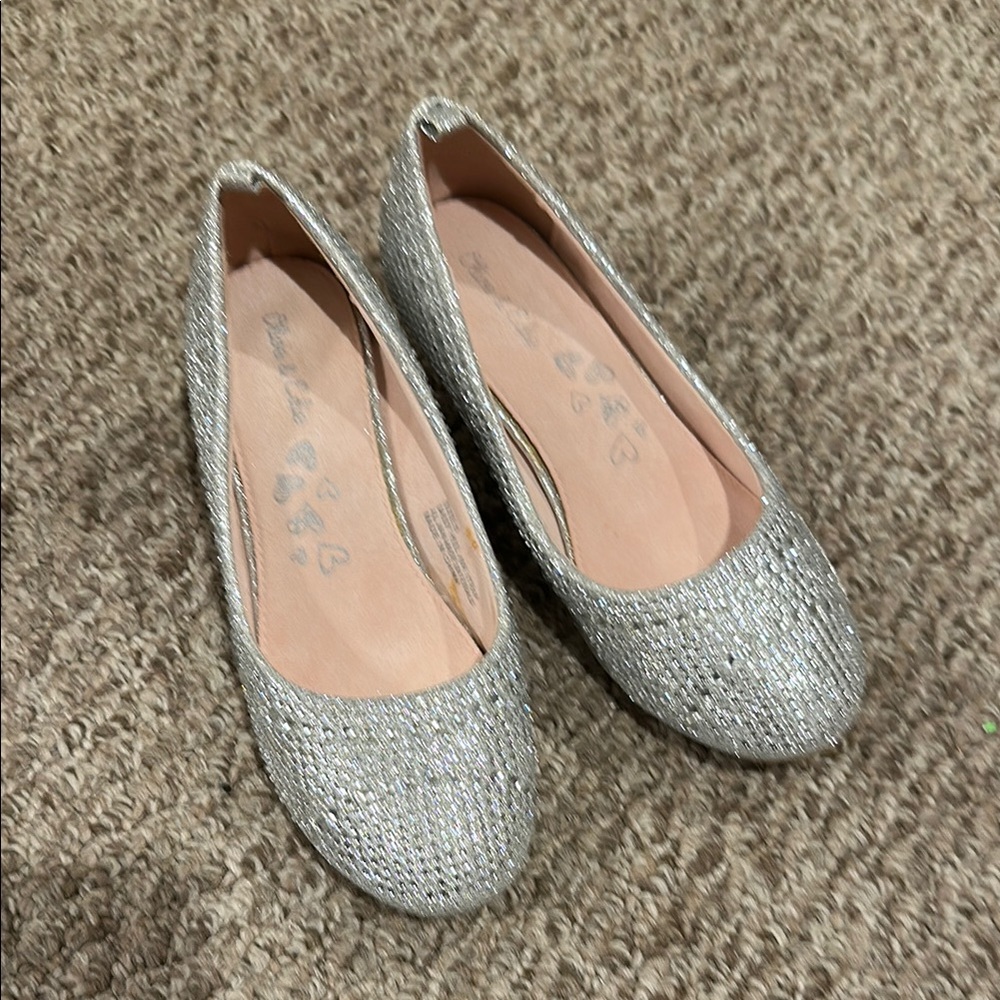 Sparkly Silver Shoes with Shimmery Finish